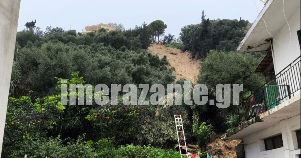 Ζάκυνθος:-Κατολισθήσεις-σε-Αγία-Τριάδα-και-Μπόχαλη-–-Χώματα-και-βράχοι-«εισέβαλαν»-σε-σπίτι