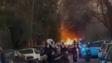 Φωτιά-σε-αυτοκίνητα-στον-ΗΣΑΠ-Κηφισιάς:-Βίντεο-από-τη-στιγμή-που-τα-οχήματα-τυλίχθηκαν-στς-φλόγες