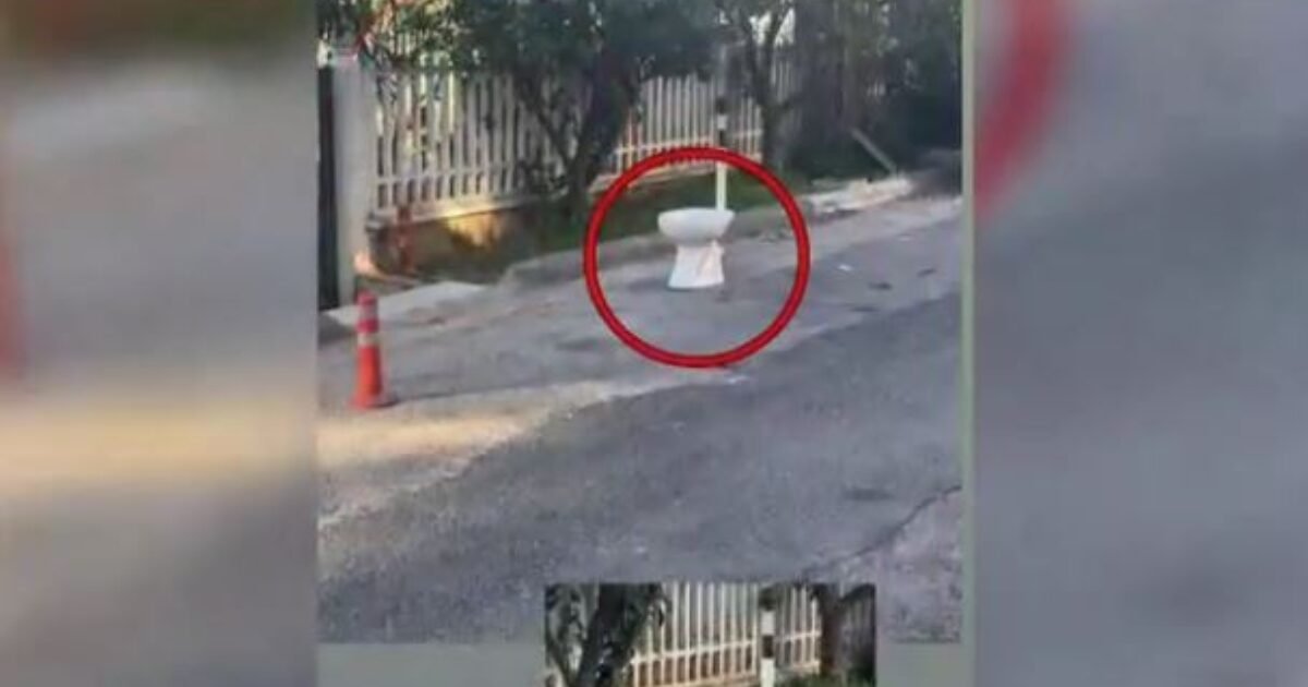 Γέρακα:-Κρατούσαν-θέση-πάρκινγκ-με-λεκάνη-τουαλέτας