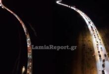 Ουρές-χιλιομέτρων-και-ταλαιπωρία-στην-Αθηνών-–-Λαμίας:-Εικόνες-από-ψηλά