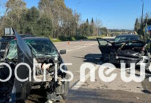 Τροχαίο-στον-Πύργο:-Σφοδρή-μετωπική-σύγκρουση-αυτοκινήτων-–-4-τραυματίες,-ένας-σε-σοβαρή-κατάσταση