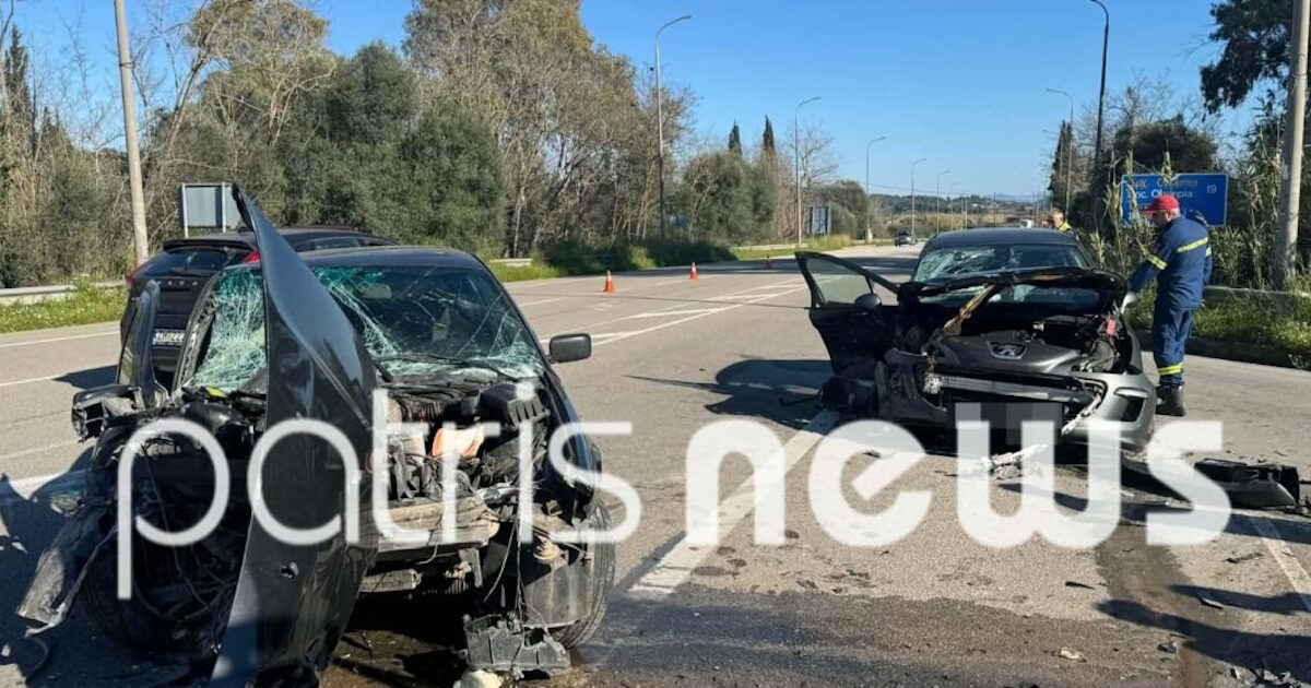 Τροχαίο-στον-Πύργο:-Σφοδρή-μετωπική-σύγκρουση-αυτοκινήτων-–-4-τραυματίες,-ένας-σε-σοβαρή-κατάσταση