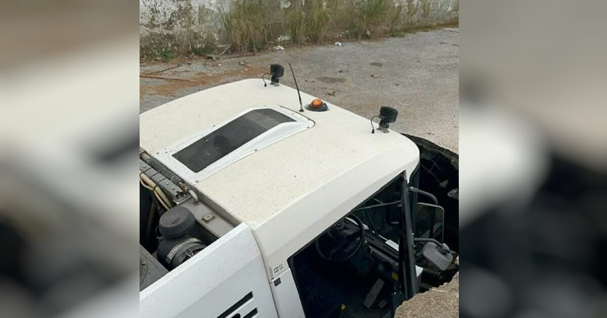 Γιάννενα:-Δρόμος-υποχώρησε-και-«κατάπιε»-απορριμματοφόρο-–-Δεν-τραυματίστηκε-ο-οδηγός