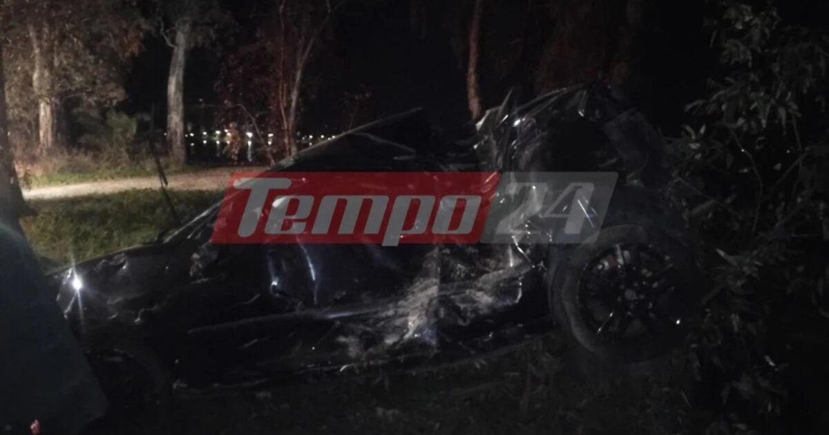 Πάτρα:-Ένας-τραυματίας-σε-τροχαίο-με-αυτοκίνητο-που-«καρφώθηκε»-σε-κολώνα