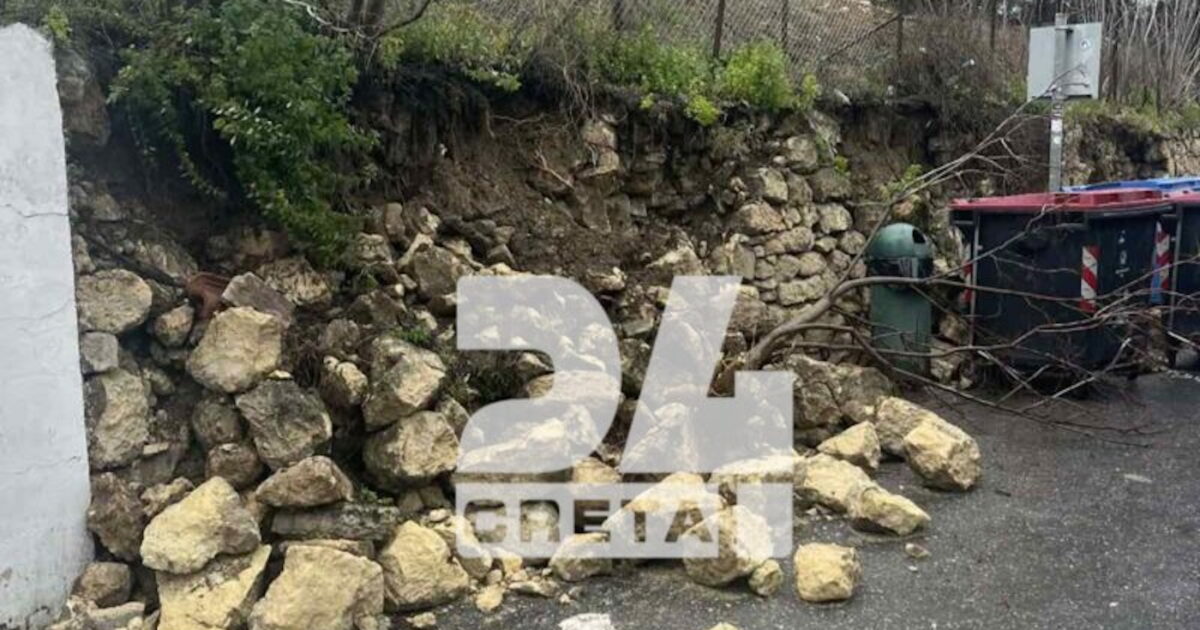 Ηράκλειο:-Κατολισθήσεις-και-κλειστοί-δρόμοι-από-τη-σφοδρή-βροχόπτωση