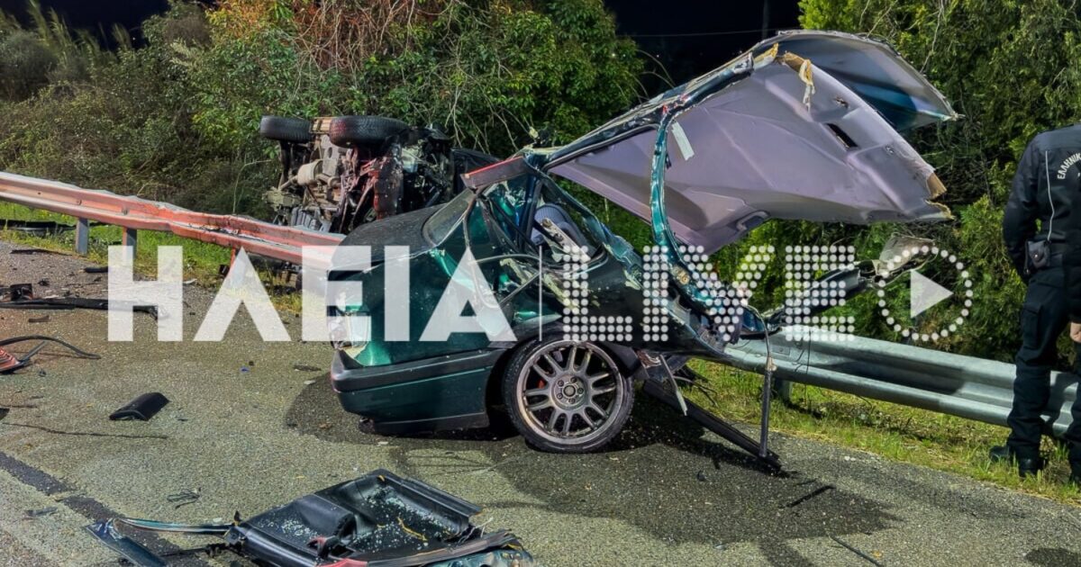 Πύργος:-Μάχη-για-τη-ζωή-του-δίνει-30χρονος-μετά-από-τροχαίο-–-Κόπηκε-στα-δύο-το-αυτοκίνητό-του