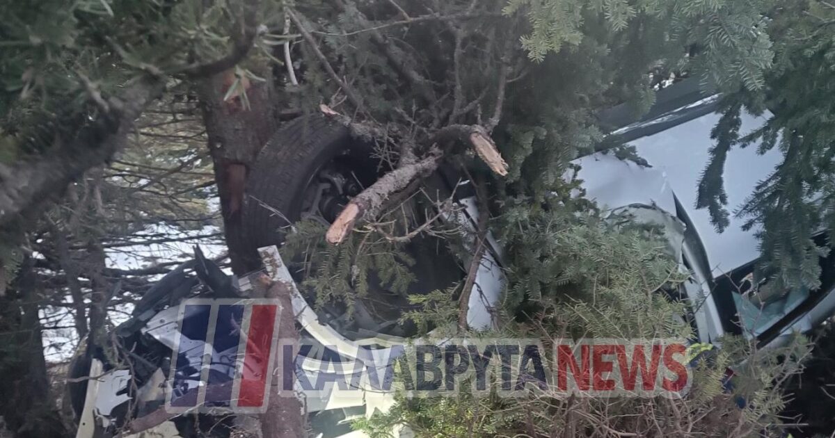 Νεαρή-οδηγός-καρφώθηκε-σε-δέντρο-στα-Καλάβρυτα:-Άμορφη-μάζα-το-αυτοκίνητο,-σώθηκε-από-θαύμα-–-Δείτε-εικόνες