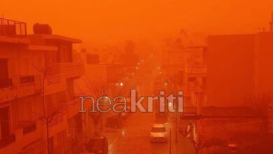 Κακοκαιρία-erminio:-Απόκοσμες-εικόνες-από-την-αφρικανική-σκόνη-στην-Κρήτη,-αποπνικτική-ατμόσφαιρα-σε-Ηράκλειο,-Ρέθυμνο-και-Χανιά